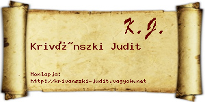 Krivánszki Judit névjegykártya